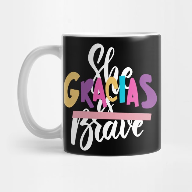 She is brave. Lettering phrase by RubyCollection